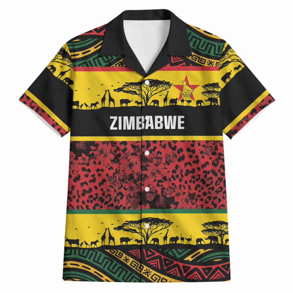 World Cricket Custom Zimbabwe Hawaiian Shirt Zimbabwe Bird Go Chevrons!