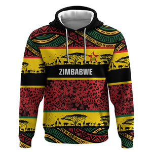 World Cricket Custom Zimbabwe Hoodie Zimbabwe Bird Go Chevrons!