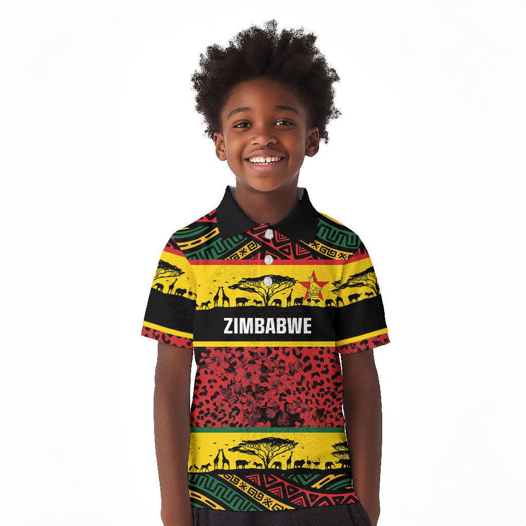 World Cricket Custom Zimbabwe Kid Polo Shirt Zimbabwe Bird Go Chevrons!