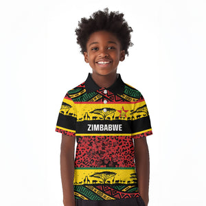 World Cricket Custom Zimbabwe Kid Polo Shirt Zimbabwe Bird Go Chevrons!