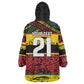 World Cricket Custom Zimbabwe Kid Wearable Blanket Hoodie Zimbabwe Bird Go Chevrons!