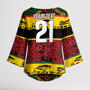 World Cricket Custom Zimbabwe Kimono Sleeve Blouse Zimbabwe Bird Go Chevrons!
