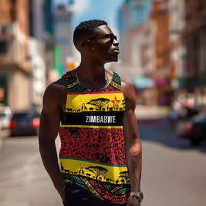 World Cricket Custom Zimbabwe Men Tank Top Zimbabwe Bird Go Chevrons!