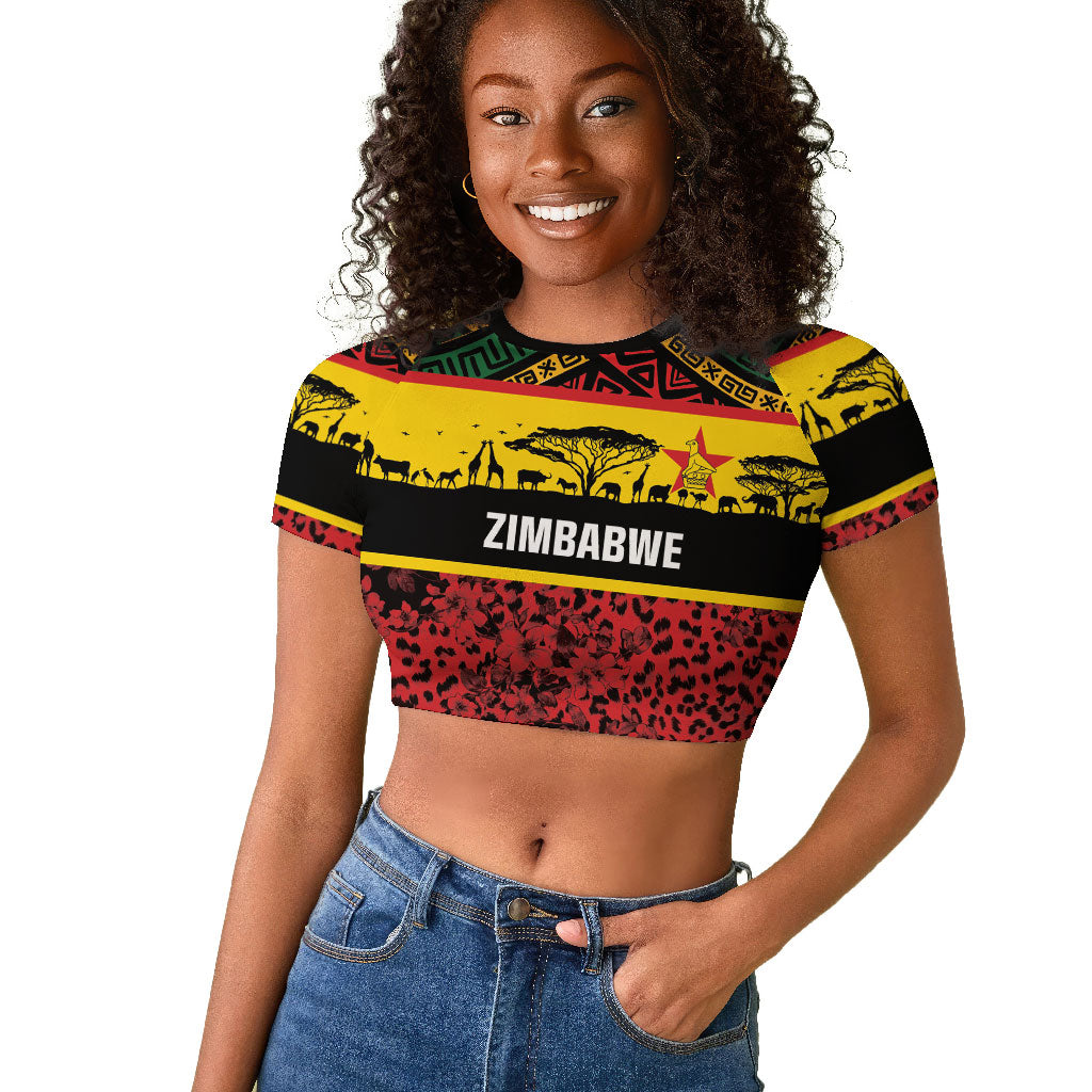 World Cricket Custom Zimbabwe Raglan Cropped T shirt Zimbabwe Bird Go Chevrons!
