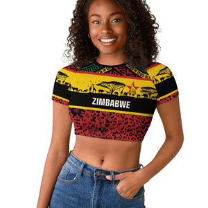 World Cricket Custom Zimbabwe Raglan Cropped T shirt Zimbabwe Bird Go Chevrons!