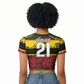 World Cricket Custom Zimbabwe Raglan Cropped T shirt Zimbabwe Bird Go Chevrons!
