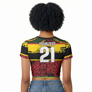 World Cricket Custom Zimbabwe Raglan Cropped T shirt Zimbabwe Bird Go Chevrons!