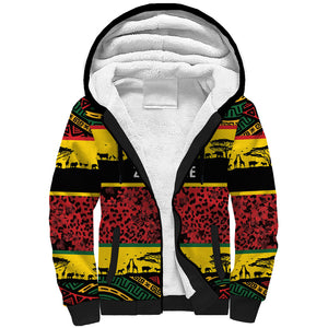 World Cricket Custom Zimbabwe Sherpa Hoodie Zimbabwe Bird Go Chevrons!