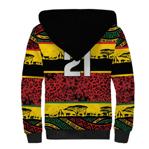 World Cricket Custom Zimbabwe Sherpa Hoodie Zimbabwe Bird Go Chevrons!