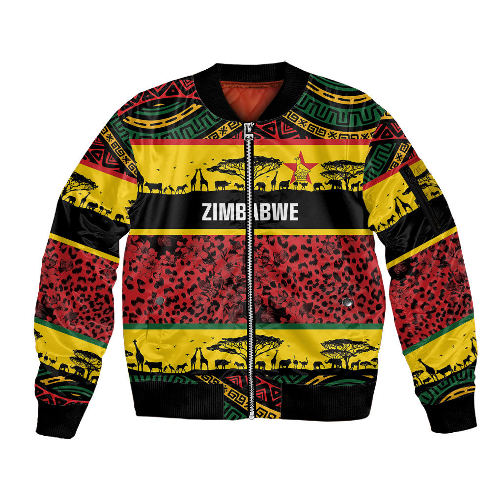 World Cricket Custom Zimbabwe Sleeve Zip Bomber Jacket Zimbabwe Bird Go Chevrons!