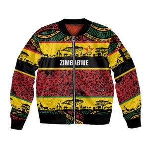 World Cricket Custom Zimbabwe Sleeve Zip Bomber Jacket Zimbabwe Bird Go Chevrons!