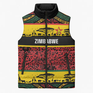 World Cricket Custom Zimbabwe Sleeveless Puffer Jacket Zimbabwe Bird Go Chevrons!