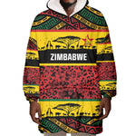 World Cricket Custom Zimbabwe Wearable Blanket Hoodie Zimbabwe Bird Go Chevrons!