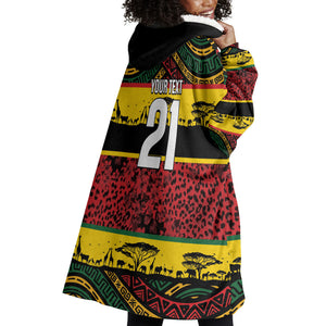 World Cricket Custom Zimbabwe Wearable Blanket Hoodie Zimbabwe Bird Go Chevrons!