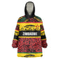 World Cricket Custom Zimbabwe Wearable Blanket Hoodie Zimbabwe Bird Go Chevrons!