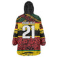 World Cricket Custom Zimbabwe Wearable Blanket Hoodie Zimbabwe Bird Go Chevrons!