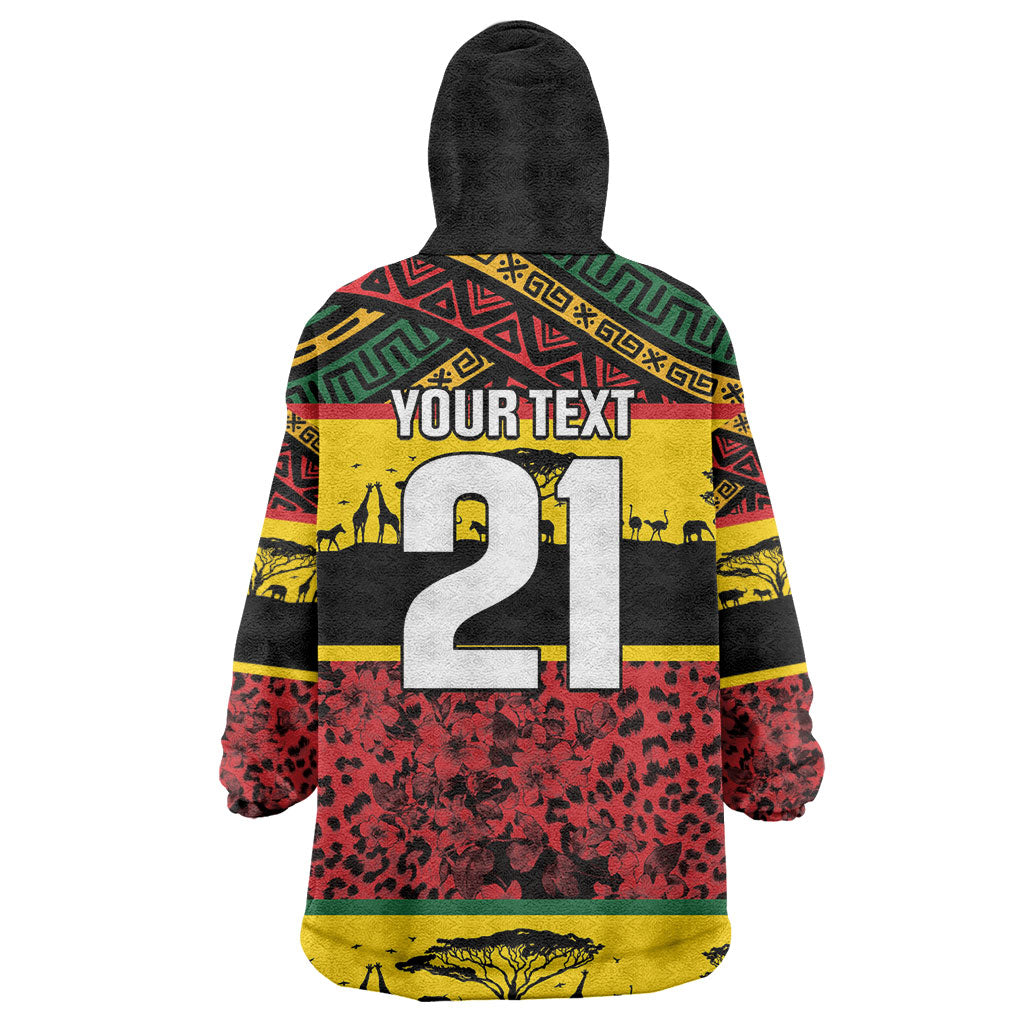 World Cricket Custom Zimbabwe Wearable Blanket Hoodie Zimbabwe Bird Go Chevrons!