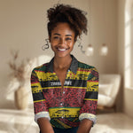 World Cricket Custom Zimbabwe Women Casual Shirt Zimbabwe Bird Go Chevrons!
