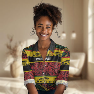 World Cricket Custom Zimbabwe Women Casual Shirt Zimbabwe Bird Go Chevrons!