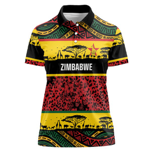 World Cricket Custom Zimbabwe Women Polo Shirt Zimbabwe Bird Go Chevrons!