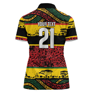 World Cricket Custom Zimbabwe Women Polo Shirt Zimbabwe Bird Go Chevrons!