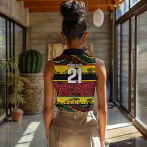 World Cricket Custom Zimbabwe Women Sleeveless Polo Shirt Zimbabwe Bird Go Chevrons!