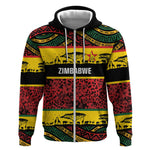 World Cricket Custom Zimbabwe Zip Hoodie Zimbabwe Bird Go Chevrons!
