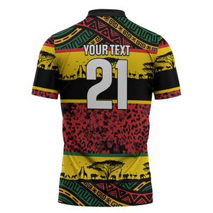 World Cricket Custom Zimbabwe Zipper Polo Shirt Zimbabwe Bird Go Chevrons!