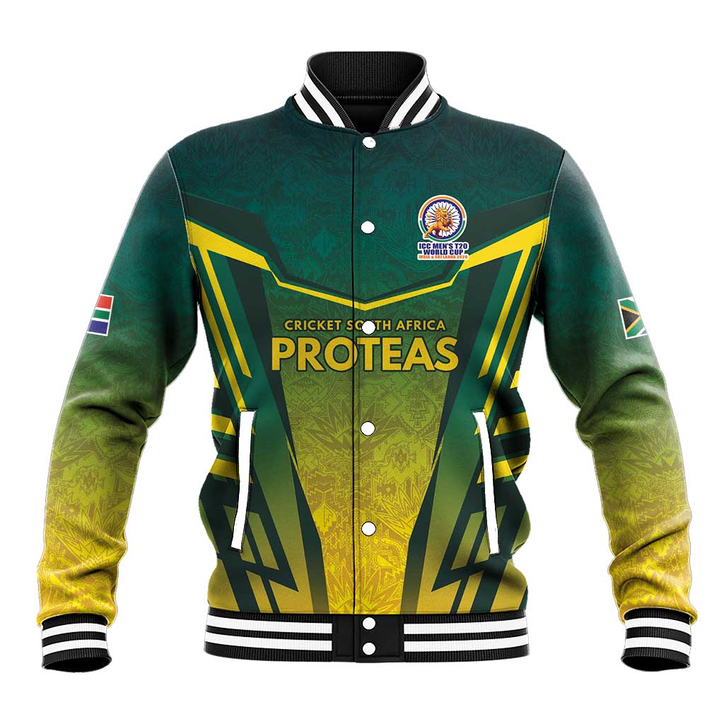 Custom South Africa Cricket Spirit 2026 Baseball Jacket World T20 Edition - African Pride