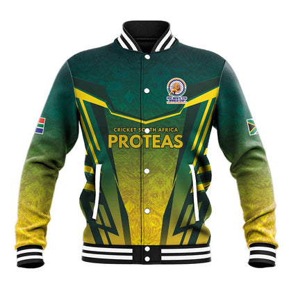 Custom South Africa Cricket Spirit 2026 Baseball Jacket World T20 Edition - African Pride
