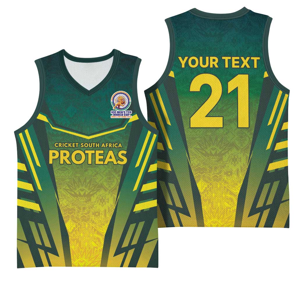 Custom South Africa Cricket Spirit 2026 Basketball Jersey World T20 Edition - African Pride
