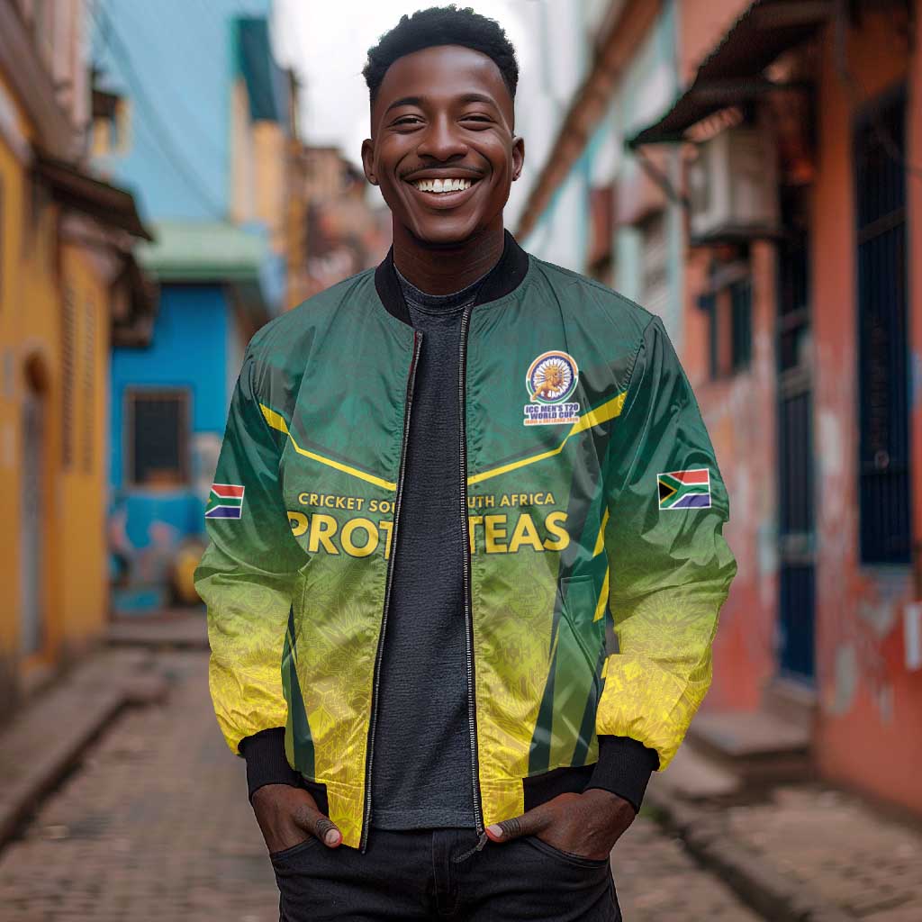 Custom South Africa Cricket Spirit 2026 Bomber Jacket World T20 Edition - African Pride