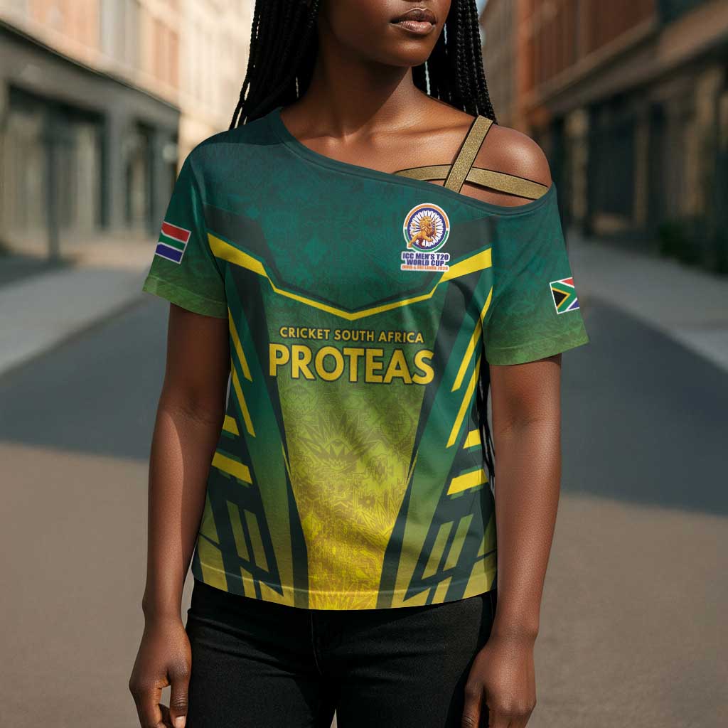 Custom South Africa Cricket Spirit 2026 Cross Shoulder Shirt World T20 Edition