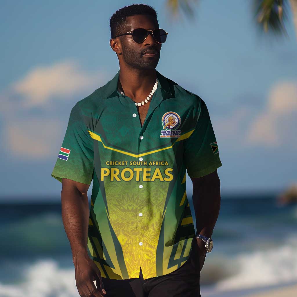Custom South Africa Cricket Spirit 2026 Hawaiian Shirt World T20 Edition - African Pride