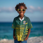 Custom South Africa Cricket Spirit 2026 Kid Hawaiian Shirt World T20 Edition - African Pride