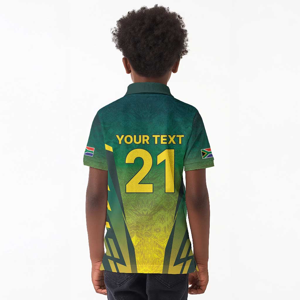 Custom South Africa Cricket Spirit 2026 Kid Polo Shirt World T20 Edition - African Pride