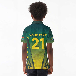 Custom South Africa Cricket Spirit 2026 Kid Polo Shirt World T20 Edition - African Pride