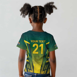 Custom South Africa Cricket Spirit 2026 Kid T shirt World T20 Edition - African Pride
