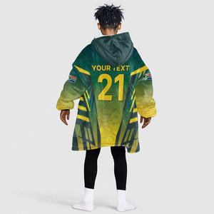 Custom South Africa Cricket Spirit 2026 Kid Wearable Blanket Hoodie World T20 Edition - African Pride