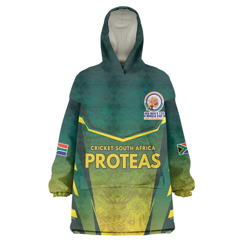 Custom South Africa Cricket Spirit 2026 Kid Wearable Blanket Hoodie World T20 Edition - African Pride