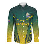 Custom South Africa Cricket Spirit 2026 Long Sleeve Button Shirt World T20 Edition - African Pride