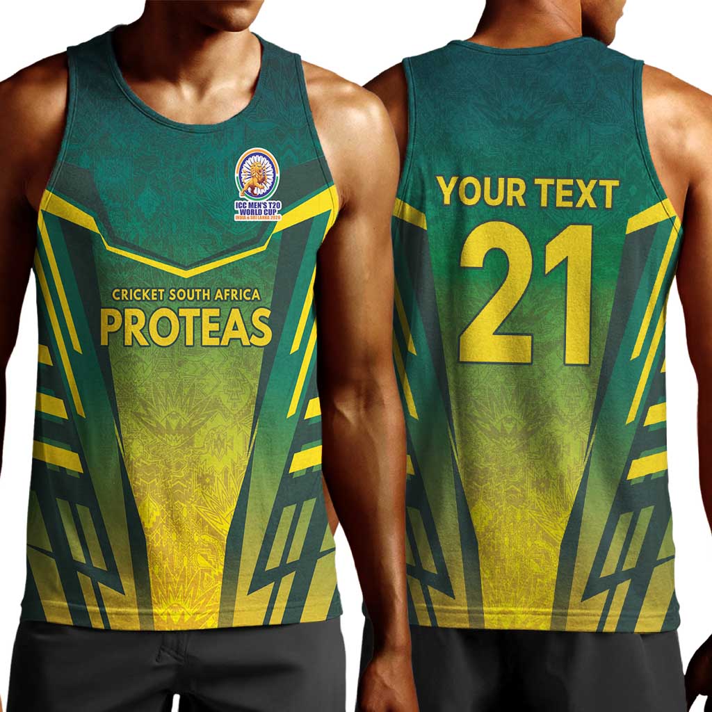 Custom South Africa Cricket Spirit 2026 Men Tank Top World T20 Edition - African Pride