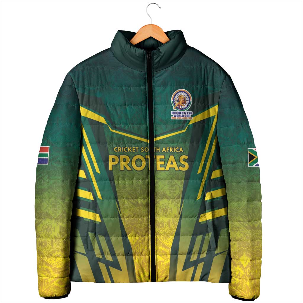 Custom South Africa Cricket Spirit 2026 Padded Jacket World T20 Edition