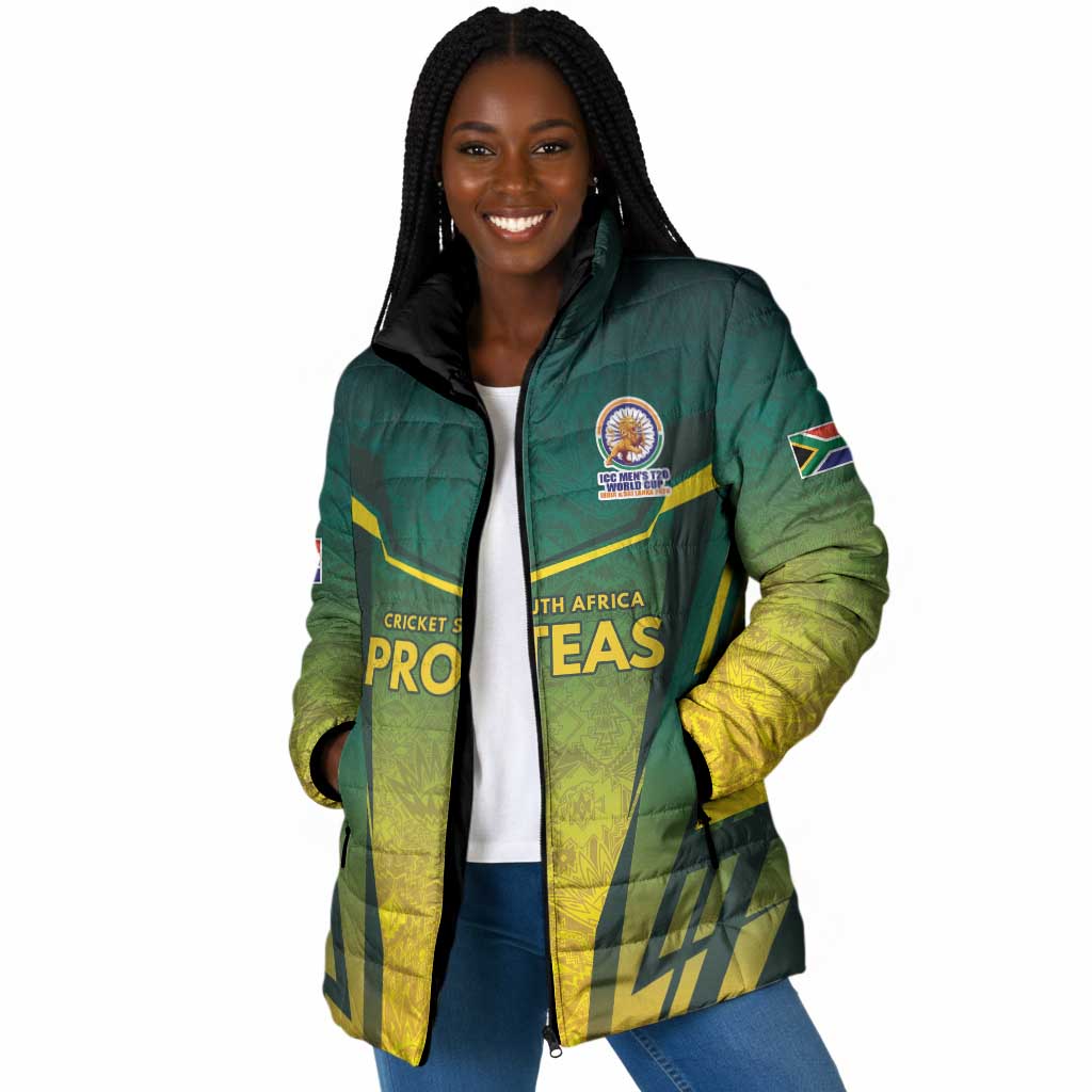 Custom South Africa Cricket Spirit 2026 Padded Jacket World T20 Edition