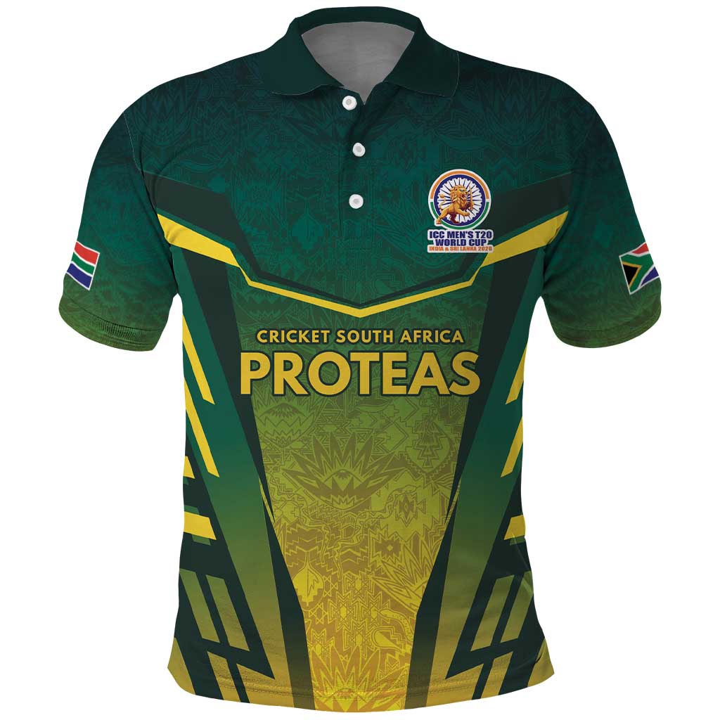Custom South Africa Cricket Spirit 2026 Polo Shirt World T20 Edition - African Pride