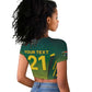 Custom South Africa Cricket Spirit 2026 Raglan Cropped T shirt World T20 Edition - African Pride