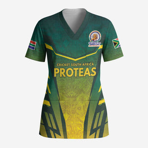 Custom South Africa Cricket Spirit 2026 Scrub Top World T20 Edition - African Pride