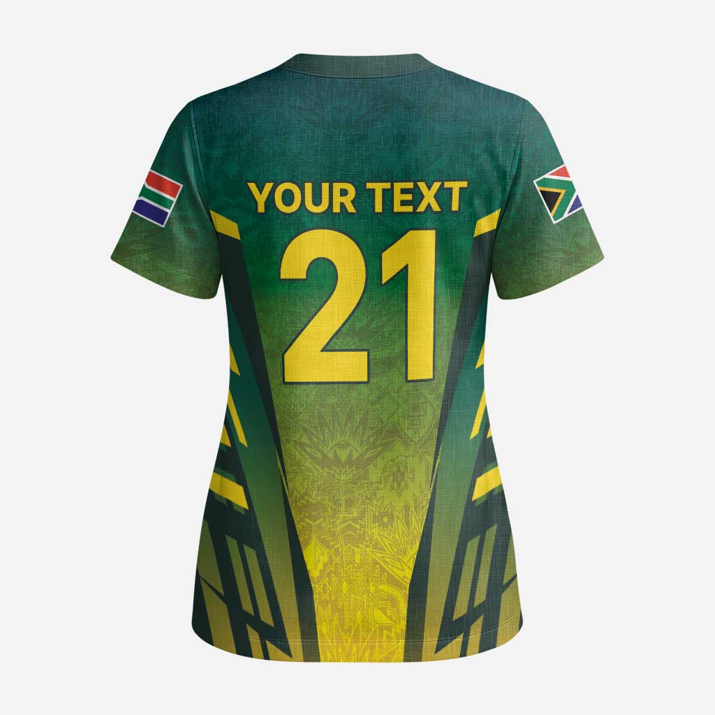 Custom South Africa Cricket Spirit 2026 Scrub Top World T20 Edition - African Pride