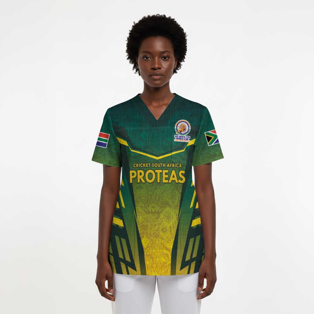 Custom South Africa Cricket Spirit 2026 Scrub Top World T20 Edition - African Pride