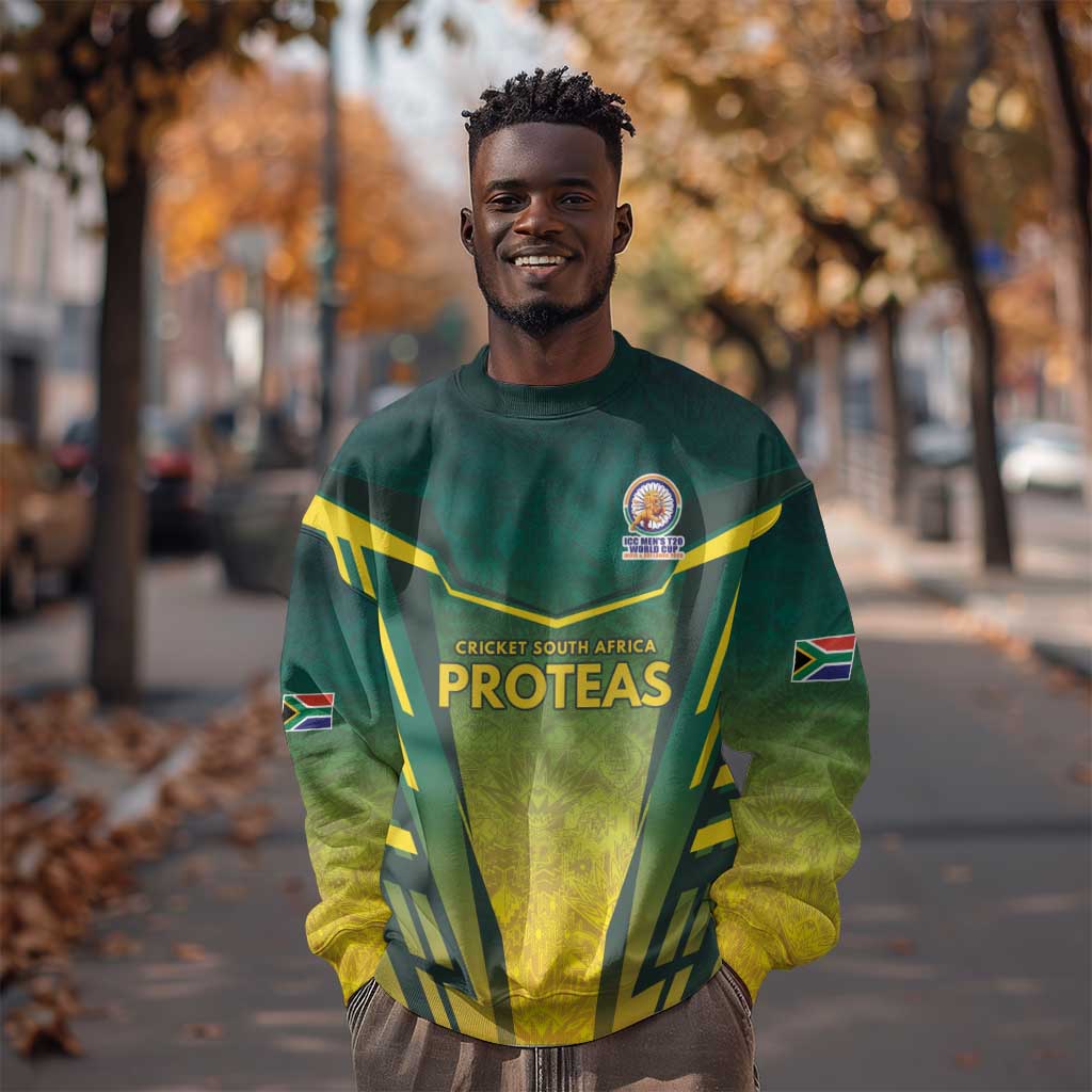 Custom South Africa Cricket Spirit 2026 Sweatshirt World T20 Edition - African Pride